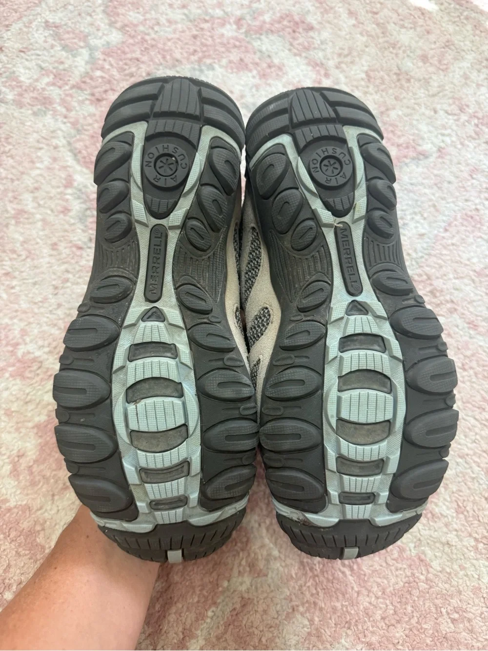 Merrell Women's Gray and Tan Athletic Hiking Shoes. Waterproof.